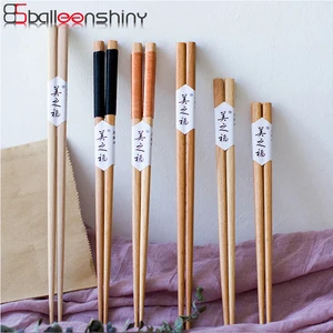 BalleenShiny бамбуковые палочки для еды с верхней обмоткой, прочные палочки для еды в японском стиле, ценная упаковка, посуда для приготовления пищи, китайская - изображение