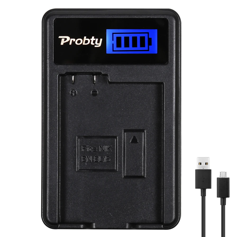Probty EN-EL15 EN EL15 ENEL15 LCD Battery Charger For Nikon D7000 D800 D800E V1 MB-D11 MB-D12 Probty EN-EL15 EN EL15 ENEL15 LCD Battery Charger For Nikon D7000 D800 D800E V1 MB-D11 MB-D12
