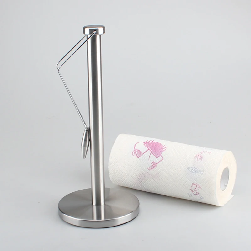

WISH-Paper Towel Holder Stainless Steel Paper Towel Holder with Non-Slip Mat Fits Standard and Jumbo-Sized Rolls for Kitchen C