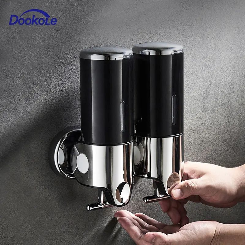 

Manual Hand Shower Shampoo and Soap Dispenser Double Wall Mount, Double Pump Shower Dispenser Black/gold/white/transparent