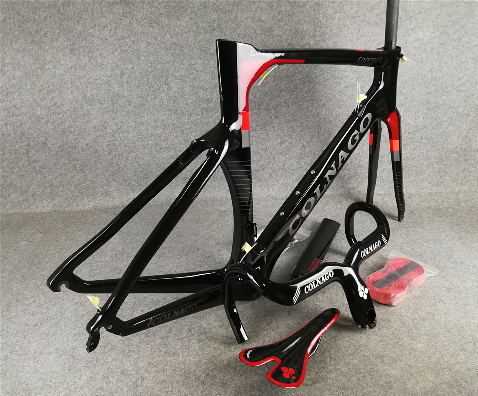 Красная карбоновая рама Colnago+ руль Colnago и красное седло Colnago DI2 карбоновая рама для велосипеда