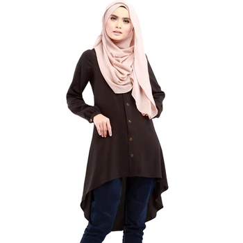 

Plus Size 3XL New Muslim Abaya Arabic Dress Loose Shirt Dresses Button Large Size Muslim Women Chiffon Retro Islamic Dress W4