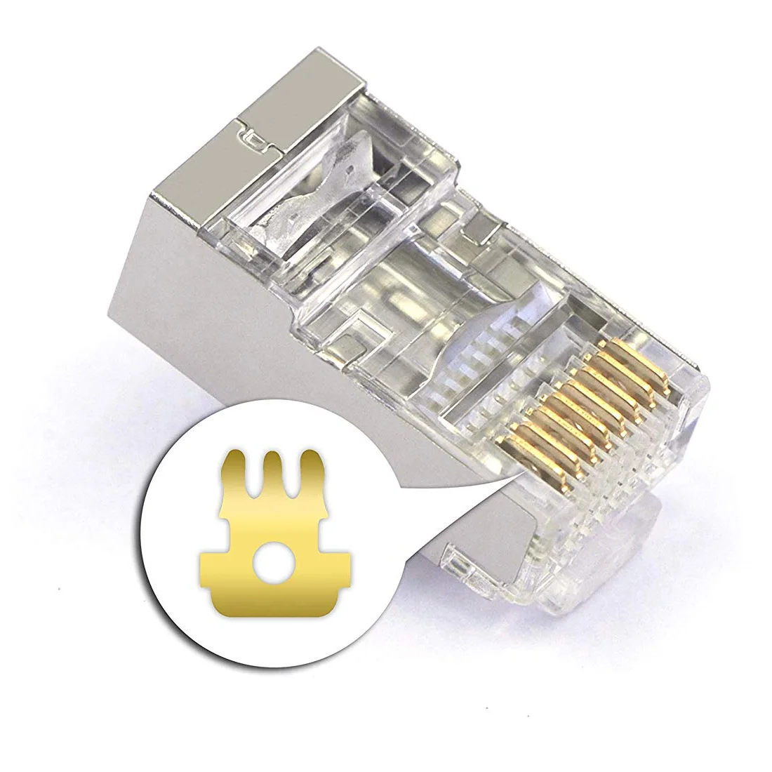 10 шт. Cat6 RJ45 разъем 8P8C модульный Ethernet кабель Головка Разъем позолоченный Cat 6 обжимной сети RJ 45 разъем Cat6