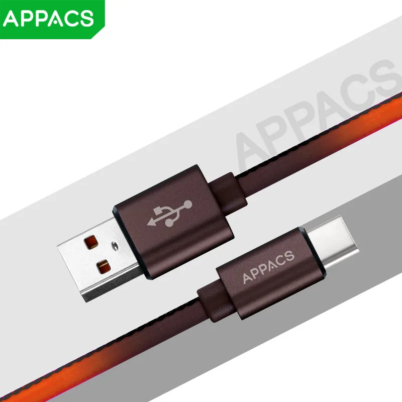 APPACS 1 м usb type-C кабель для зарядки телефона с горячим ощущением температуры зондирования Обесцвечивающий кабель для передачи данных USB-C для Xiaomi 4C huawei P9 Letv