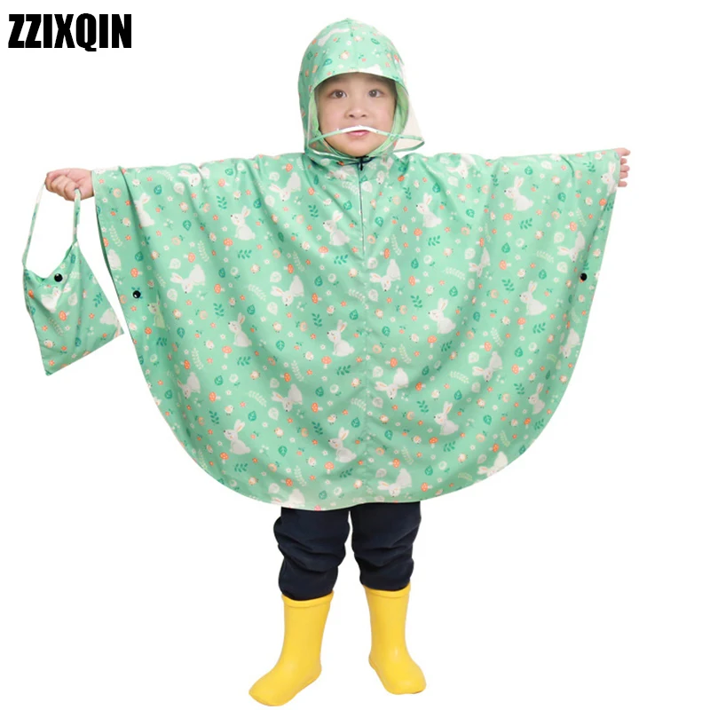 Children Raincoat Boys Baby Poncho Children Blue Rabbit Raincoat Cloak