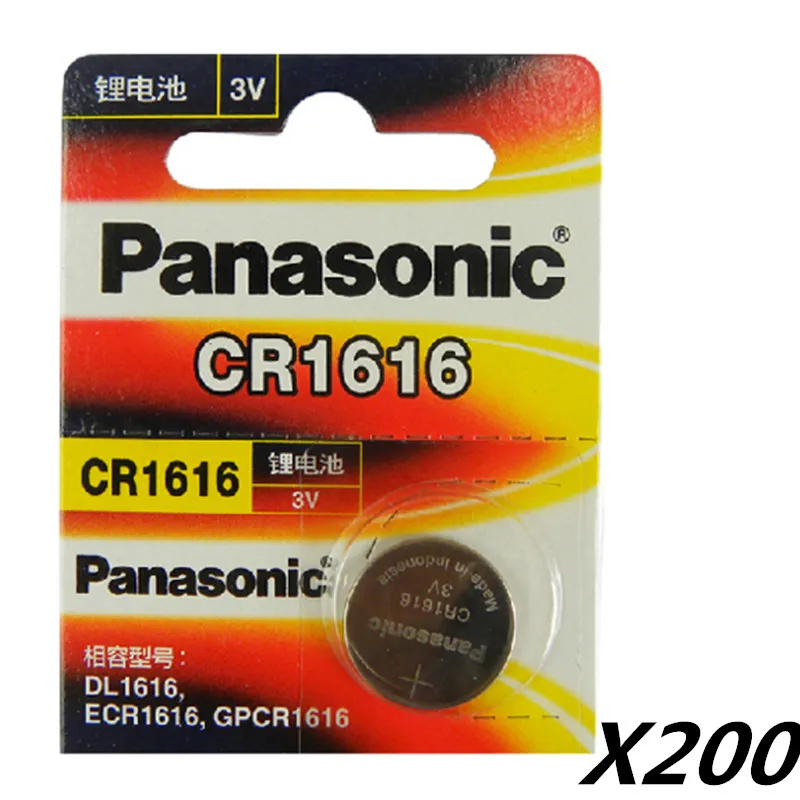 200 x Panasonic CR1616 Button Cell Coin Batteries CR1616 Car Remote