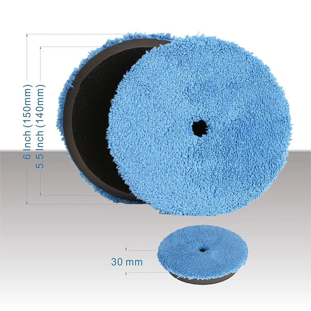 

Car Polisher Wholesale 3 Pcs Fast Finishing Polishing Pad 6 Inch Polishing Buffer Pads Buffing Pad Kits Micro Fiber for DA/RO