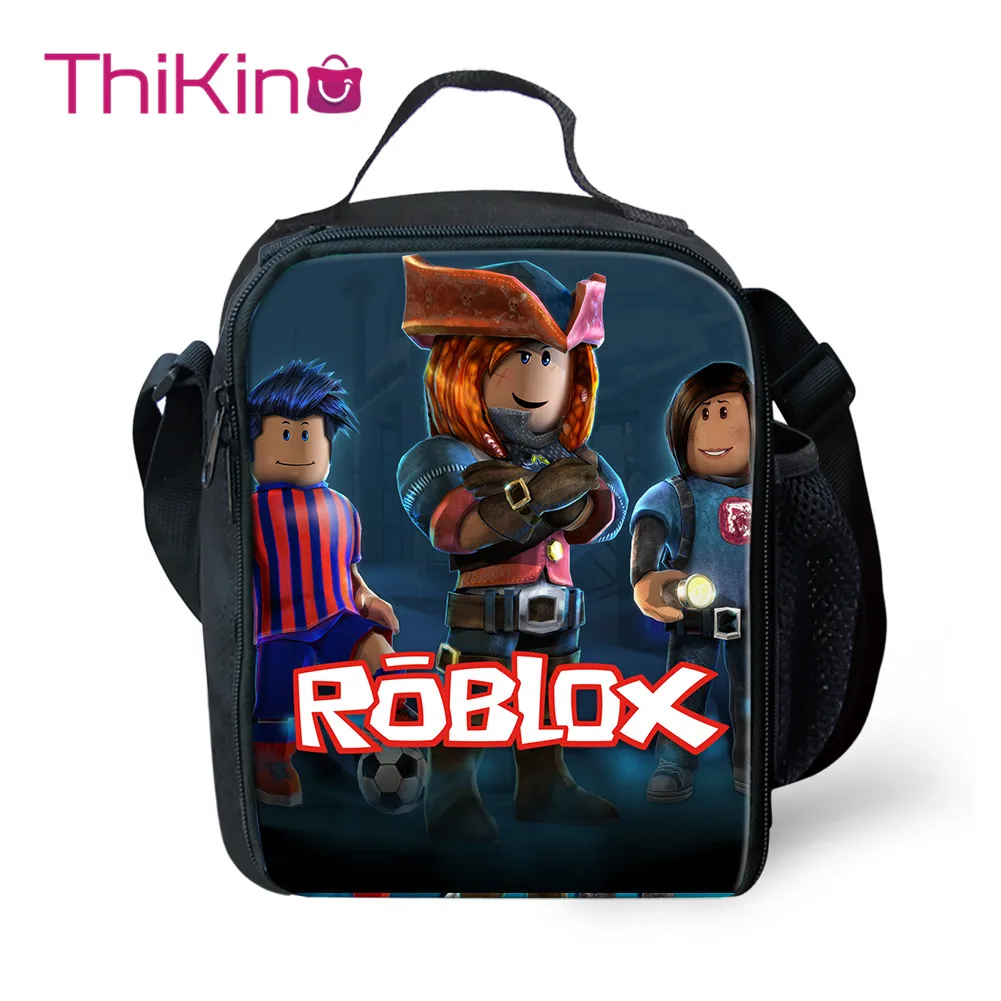 

Thikin Roblox Game Caartoon Lunch Bags for Teen Boys Fashion Portable Cooler Box Cartoon Pattern Tote Picnic Pouch