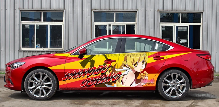 Изготовление под заказ японское аниме Itasha наклейки shinobu oshino гоночное ралли Наклейка 3D наклейка водонепроницаемая пленка для тела