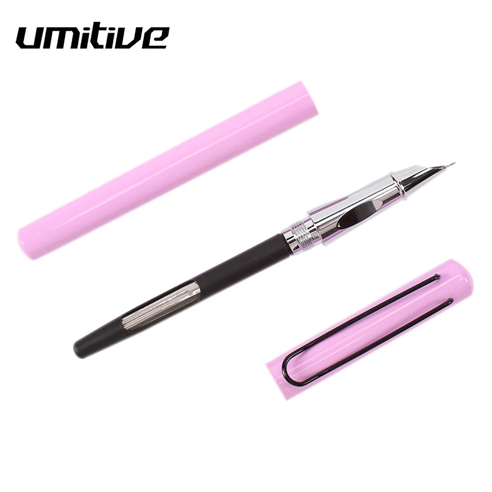 

Umitive 9 Colors metal Fountain Pen Black Ink Refills Stationery Set School Office Supplies