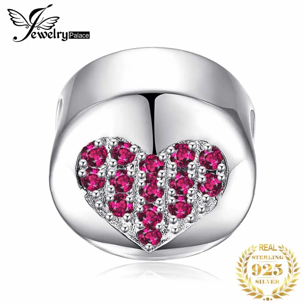 JewelryPalace кубического циркония 925 пробы серебро надежда круглый сердце шарики-брелки Fit Браслеты браслеты Модные украшения