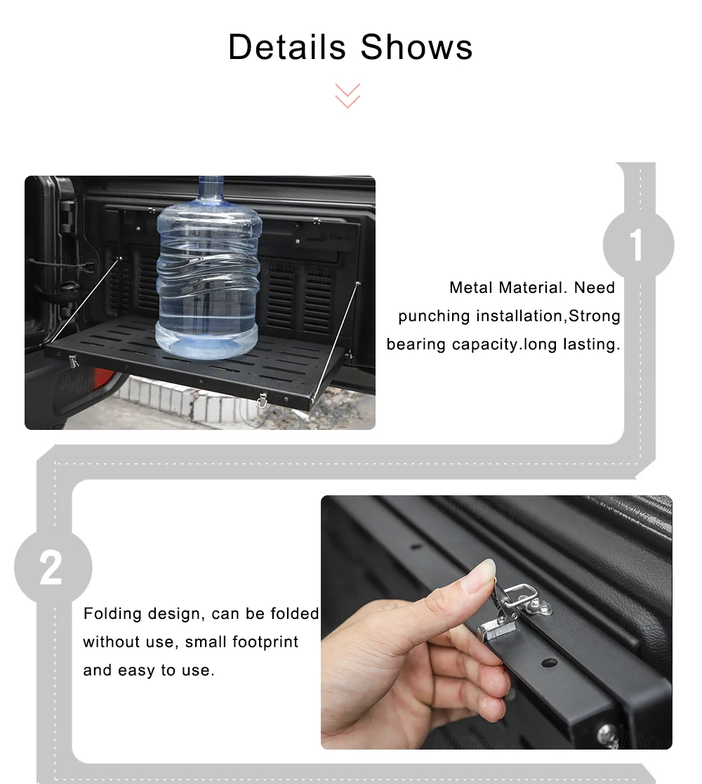 MOPAI задние стойки для Jeep Wrangler JL Металлическая Автомобильная задняя дверь багажника полка для хранения для Jeep JL Wrangler аксессуары