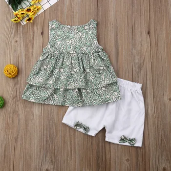

Pudcoco New Brand 2019 Toddler Kids Baby Girls Outfit Floral Ruffle Tops +Shorts 2PCS Set Clothes