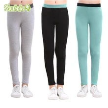 SLAIXIU леггинсы для девочек-подростков; Осенние теплые хлопковые узкие брюки-карандаш для девочек; Детские утепленные брюки для девочек; леггинсы для От 3 до 12 лет детей