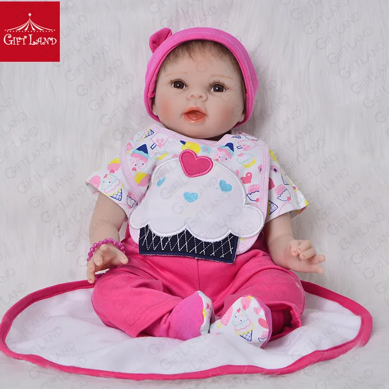 

Reborn Baby Doll 22inch Silicone Reborn Boneca Realista Fashion Baby Dolls For Princess Children Birthday Gift Bebe Reborn HOT