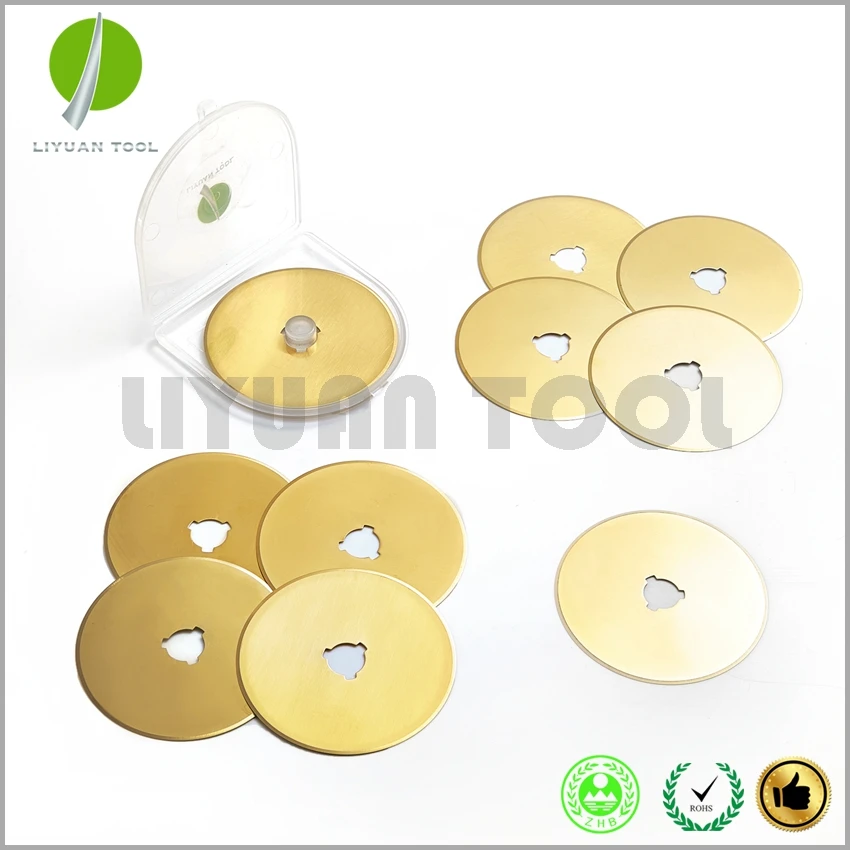 

200X Titanium Coated Rotary Cutter Blades 60mm Replacement for Fiskars, Olfa, Gingher and More