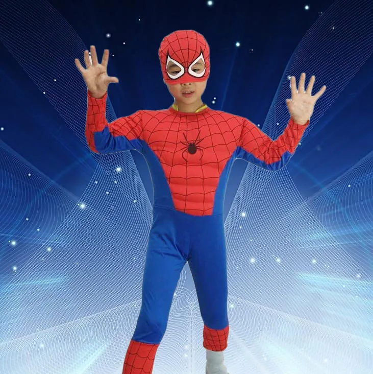Children Spiderman Costume Kids Halloween Christmas Party Superman
