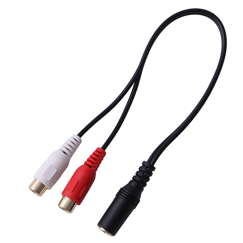 

Splitter Cable Audio Adapter Cord 3.5mm Stereo Female Jack To 2 RCA Female Jack