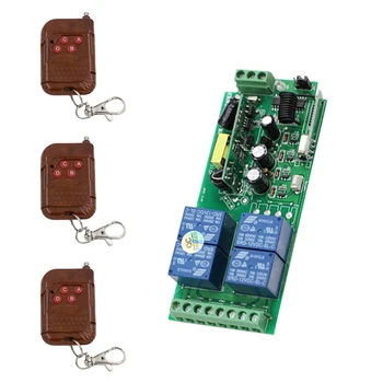 

4CH 10A Wireless Remote Control Switches Wireless Relay Output Radio RF 4Keys 3pcs Peach Transmitters and Receiver with Case