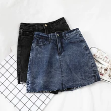 Новые модные женские юбки простая джинсовая юбка с высокой талией G759