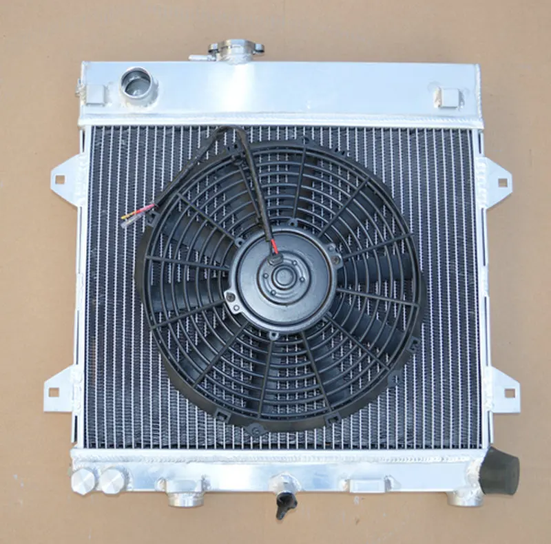 2 Rows Aluminum Radiator + Fan For Bmw 19821991 E30 M10 316i 318i