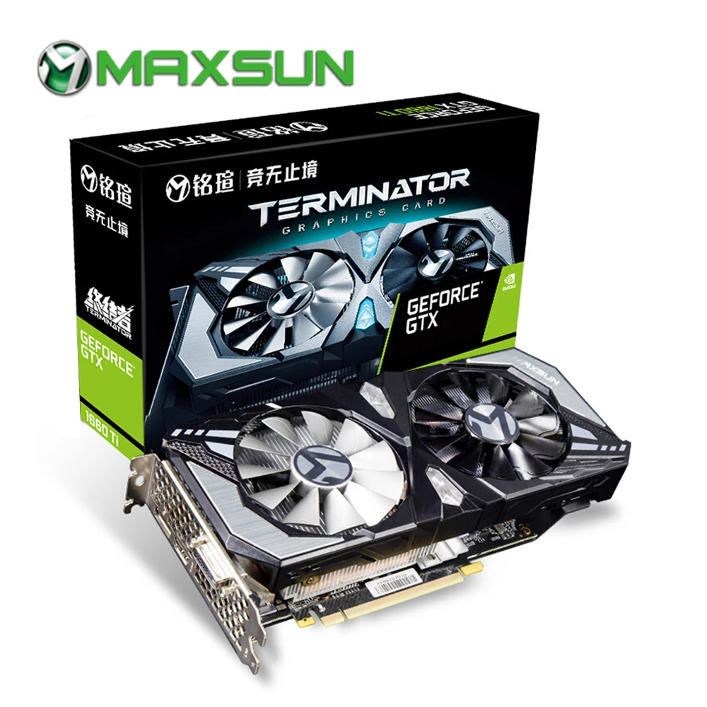 

MAXSUN GTX 1660Ti Terminator 6G video card NVIDIA GDDR6 192bit 12000MHz 1500MHz HDMI+DVI 12nm 1536units GTX1660Ti Graphics card