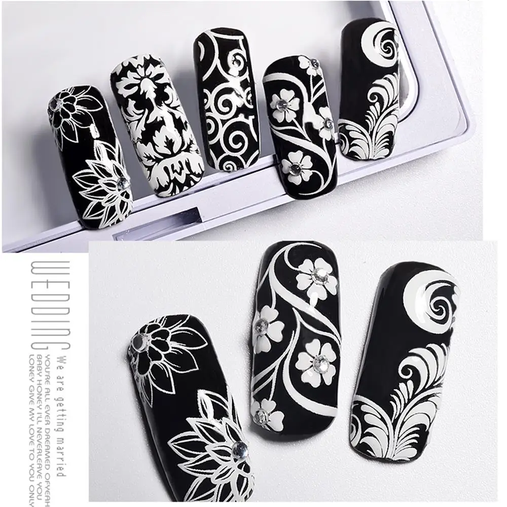 1 лист белый цветок/кружева стикеры 3D на ногти Nail Art Переводные картинки рельефный креативный лист Роза кончики для ногтей красота маникюр декор инструменты для макияжа