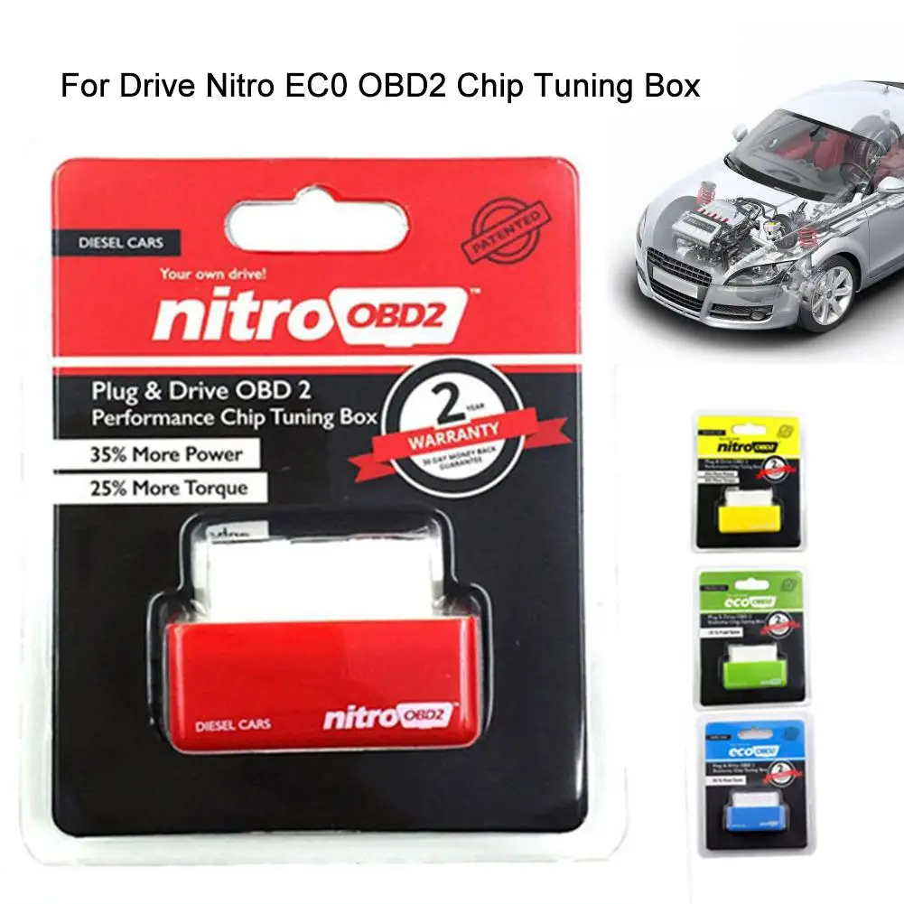  15% Fuel Save More Power Drive Nitro EC0 OBD2 Chip Tuning Box Plug Driver For Cars Tuning Box Plug 