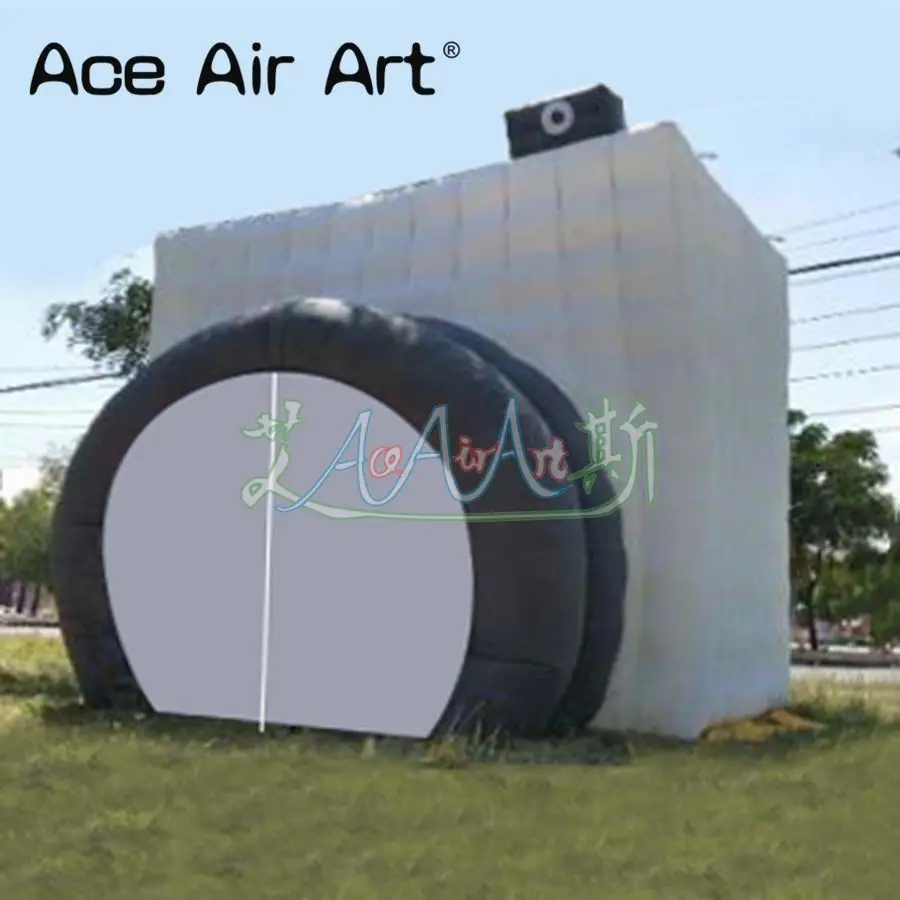 

Creative design camara model booth inflatable photo booth,exhibition marquee with camera lens shape door for sale