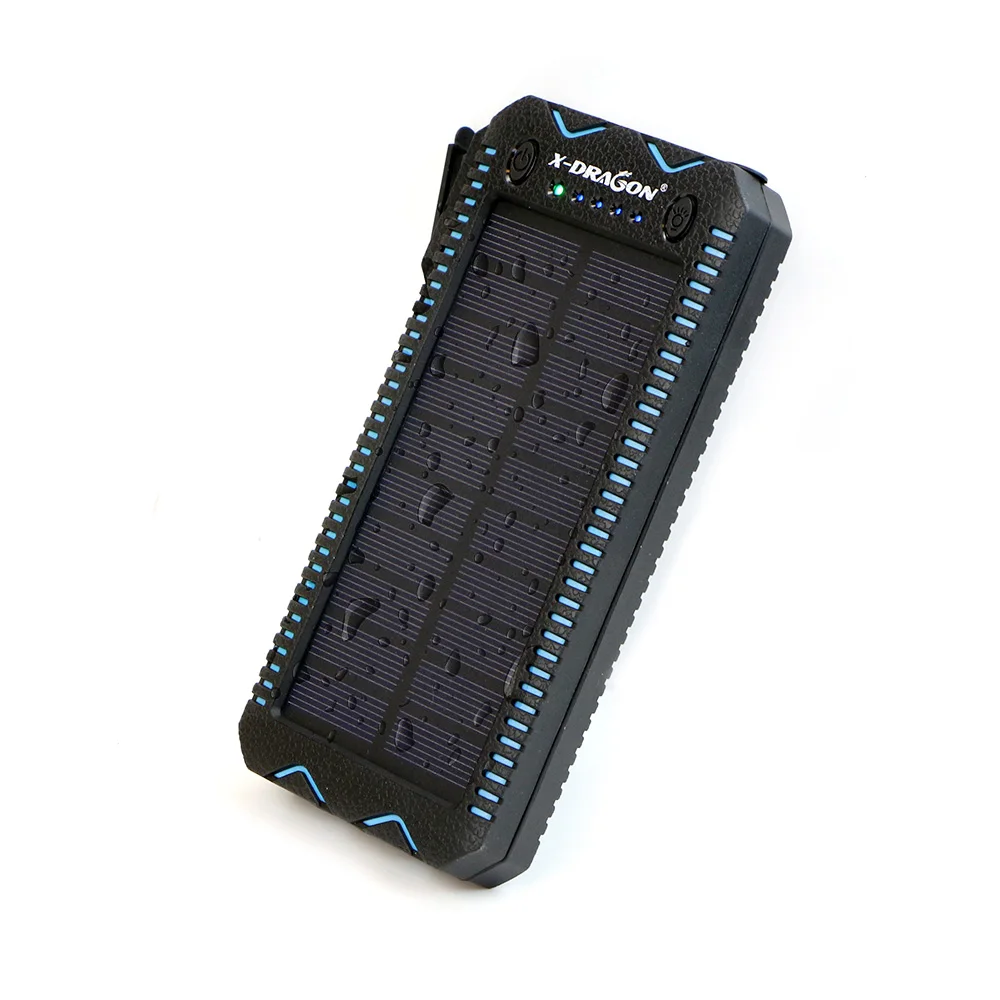 

15000mAh Solar Power Bank Solar Phone External Battery 2 USB Output Solar Powerbank with Electronic Cigarette Lighter Power Bank