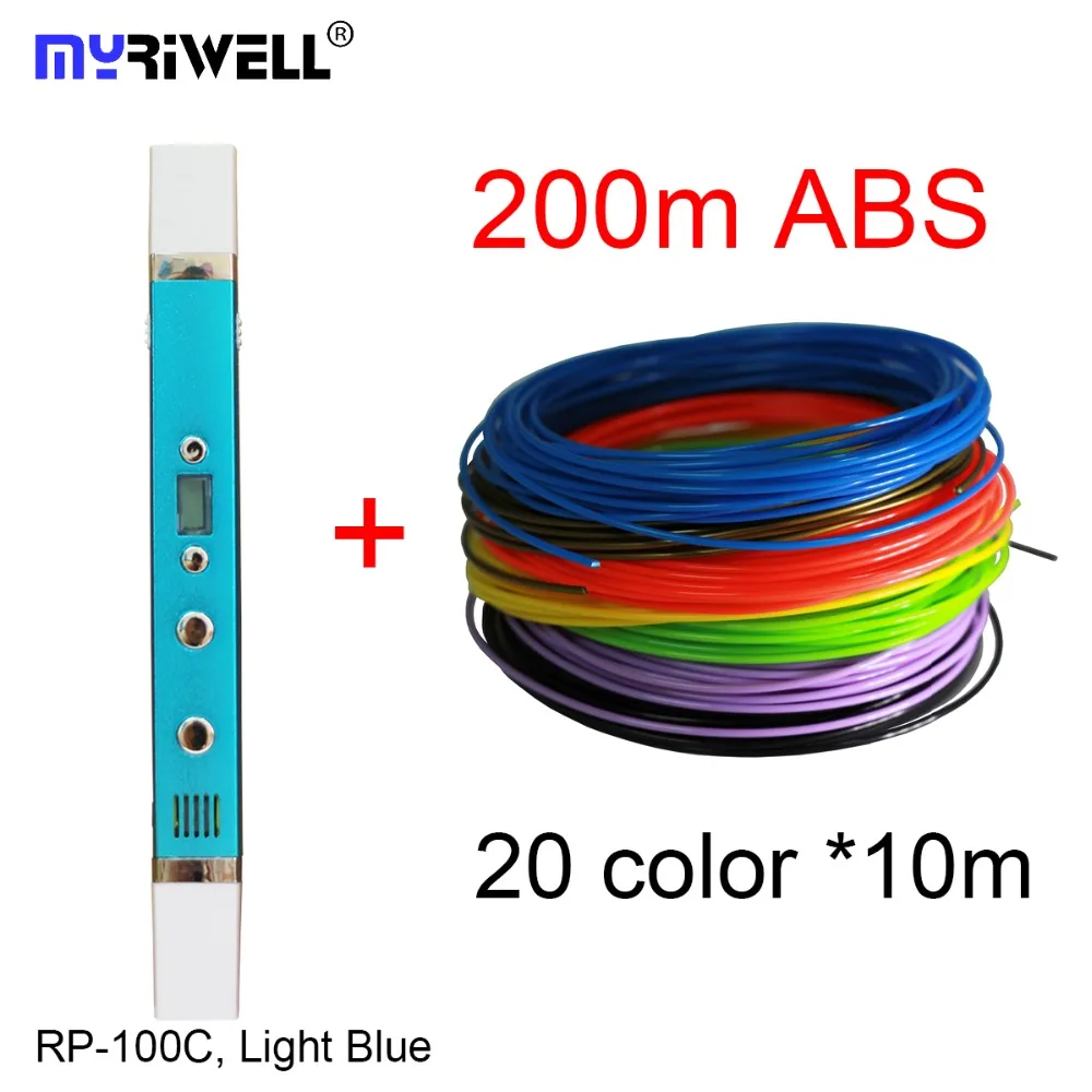 

Free shipping Original Myriwell 3rd Generation 3D Pen RP-100C with USB Display screen and 200m ABS filament DIY 3D Printing Pen