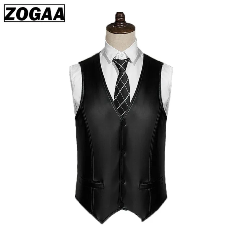 ZOGGA 2019 Black Leather Vest Men 5XL Winter Slim Fit Waistcoat Gentleman Genuine Sheepskin Leather Business Sleeveless Jackets ZOGGA 2019 Black Leather Vest Men 5XL Winter Slim Fit Waistcoat Gentleman Genuine Sheepskin Leather Business Sleeveless Jackets