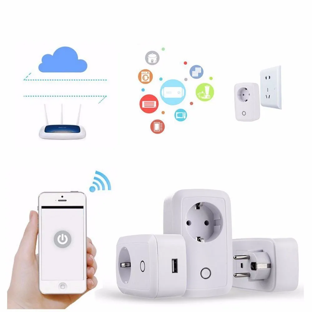 ЕС Smart wifi штепсельная розетка таймер wifi адаптер мини wifi розетка умный пульт дистанционного управления для iphone ipad Android