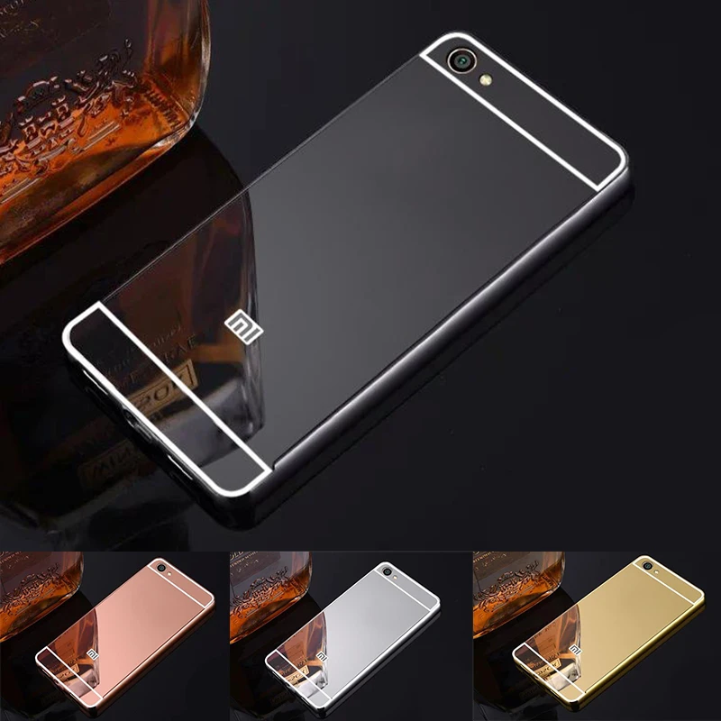 

Luxury Protective Back Cover Aluminum Frame Gold Mirror Case For redmi note 5a Phone Case Cover For Redmi note 5A Pro prime