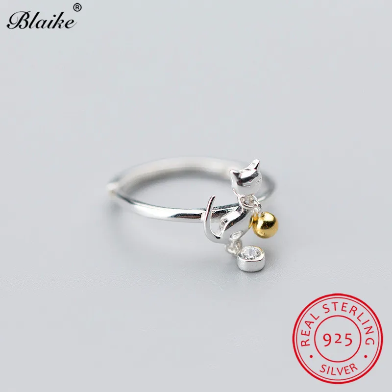 Женские кольца в виде кошки Blaike кольцо колокольчика из серебра 925 пробы