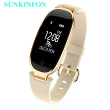S3 Bluetooth Waterproof Smart Watch Wristband Fashion Women Ladies Heart Rate Monitor Fitness Tracker Smartwatch for Android IOS