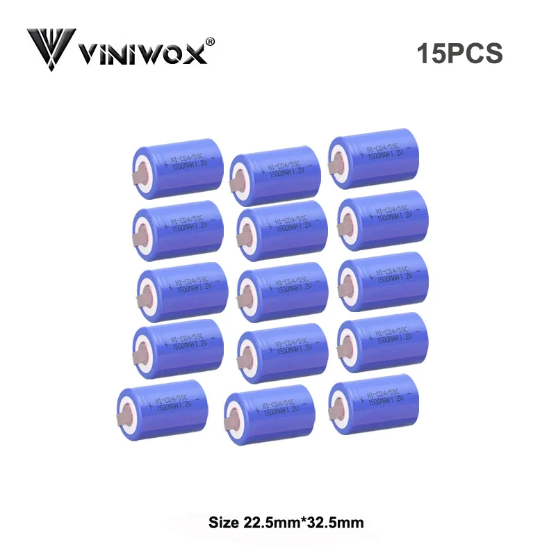 4/5SC Ni-CD 1,2 V 1500 мА/ч, Перезаряжаемые аккумуляторные батареи с длительным сроком службы фонарик Мощность банк Мощность инструмент Батарея Размеры 22,5 мм* 32,5 мм