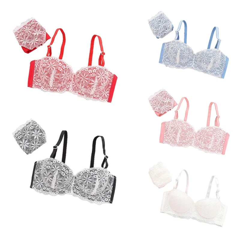 Hot 2018 Sexy Lace Luxury Lingerie Bra Set For Women Underwire 1/2 Trace + Lace Push Up Underwear Elegant Bra &Panty Set Hot 2018 Sexy Lace Luxury Lingerie Bra Set For Women Underwire 1/2 Trace + Lace Push Up Underwear Elegant Bra &Panty Set
