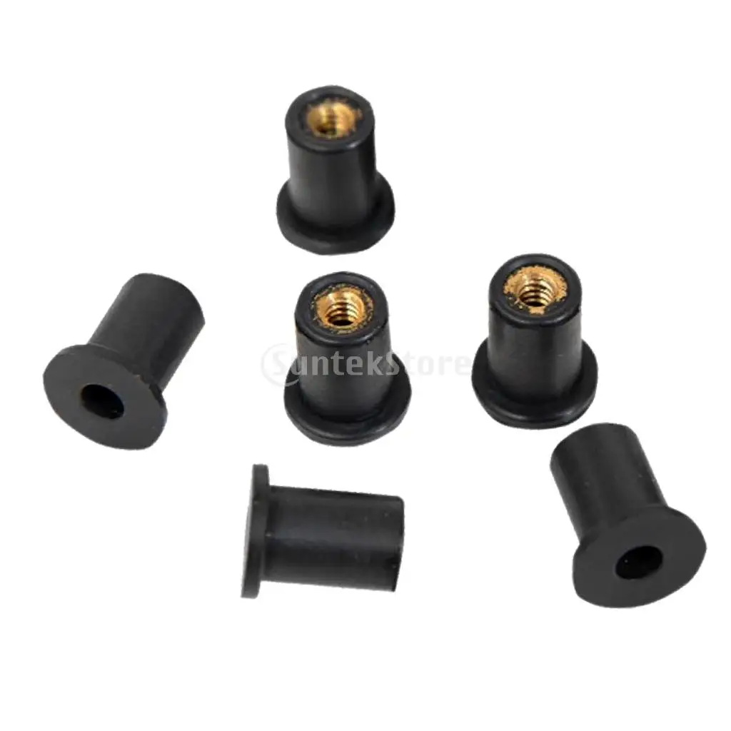 6 Pieces M5 Metric Rubber Grommet Rubber Well Nuts Blind Fastener