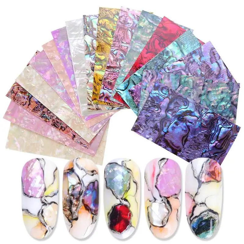 

Shell Abalone Nail Art Sticker Gradient Mermaid Flakes Nail Foil Seaside Design Stickers Decals Adhesive Nail Art Decoration