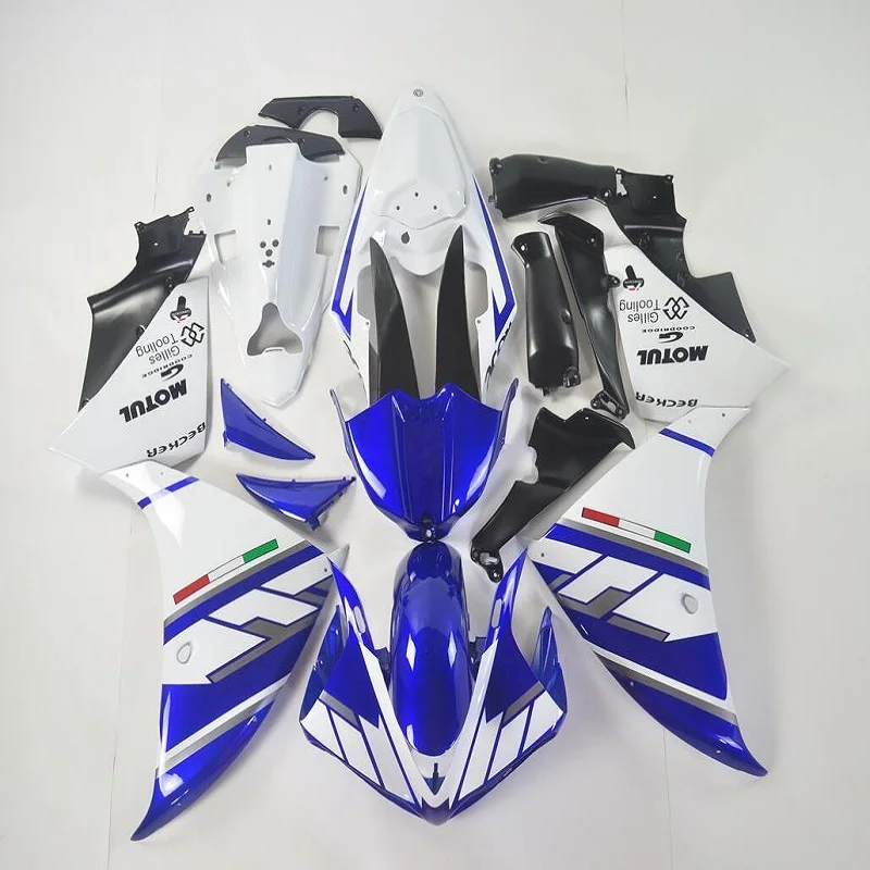 Fei-мотоцикл обтекатель комплект для YAMAHA YZFR1 09 10 11 YZF R1 YZF1000 2009 2010 2011 ABS белый черно-голубые Обтекатели набор