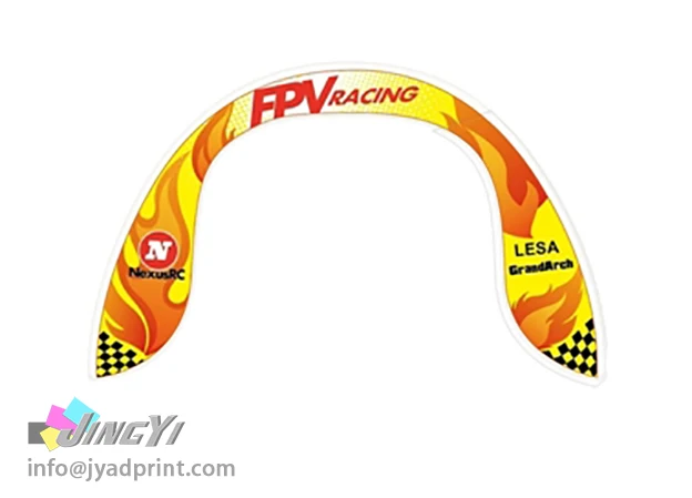 

outdoor race arch gate Sports display half round flag banner