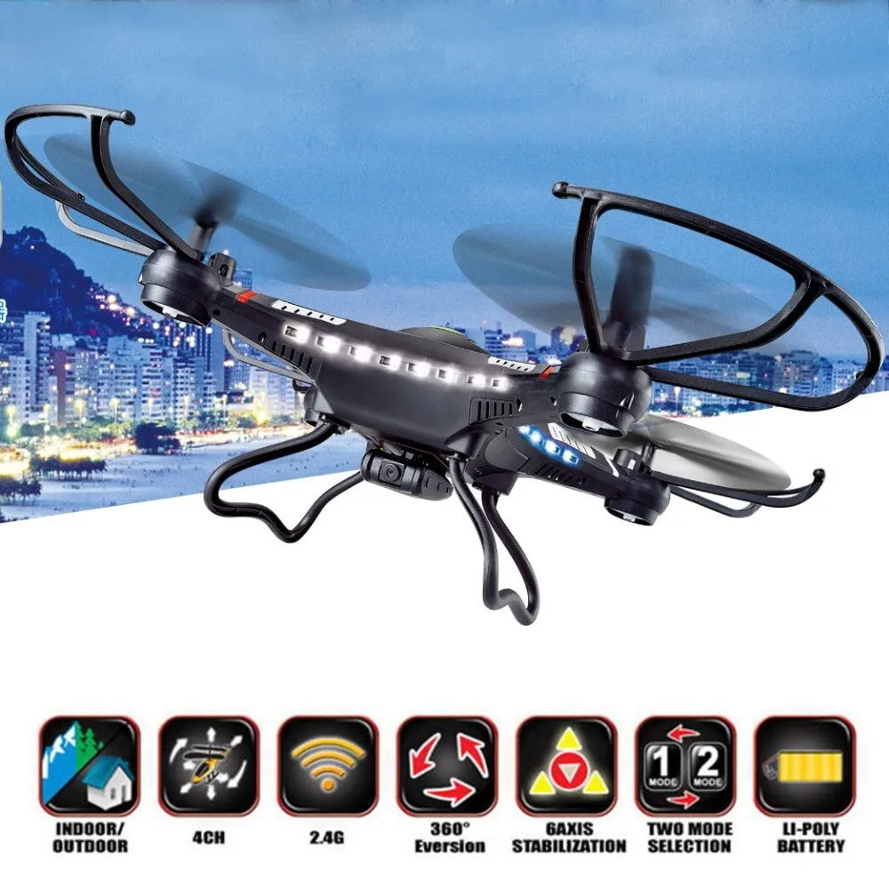 

RC Drone DFD 31CM JJRC H8C 2.4G Helicopter 4-Axis GYRO Quadcopter With LED Light H8C-2 with 2MP Camera or H8C-1 without Camera