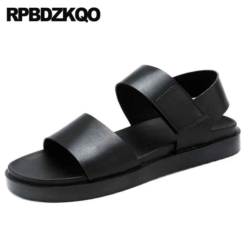

platform sandals designer shoes men high quality leather open toe black beach slippers strap slides summer water nice waterproof
