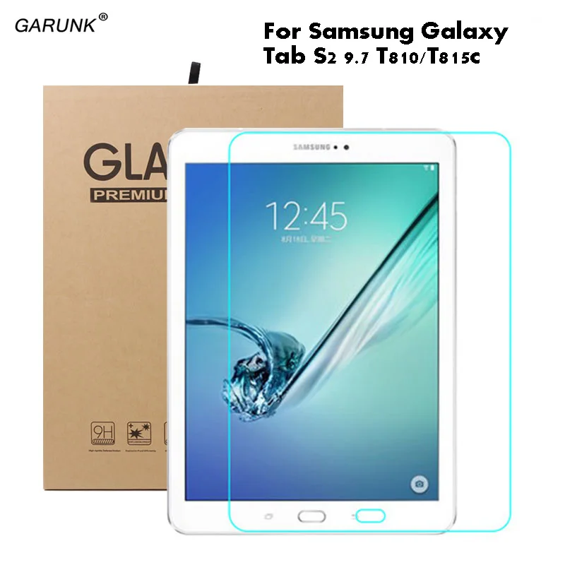 

Tempered Glass for Samsung Galaxy Tab S2 9.7 T810 T815C 0.3mm 2.5D 9H Explosion-proof Screen Protector Film+Retail Package Box