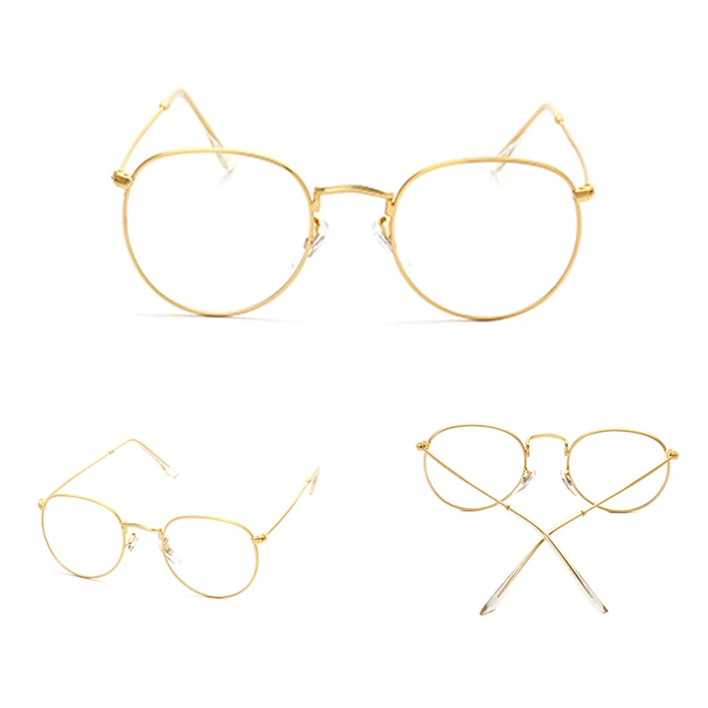 Винтажные мужские и женские очки с круглой оправой, прозрачные очки с полной оправой, оптические очки - Цвет оправы: C1