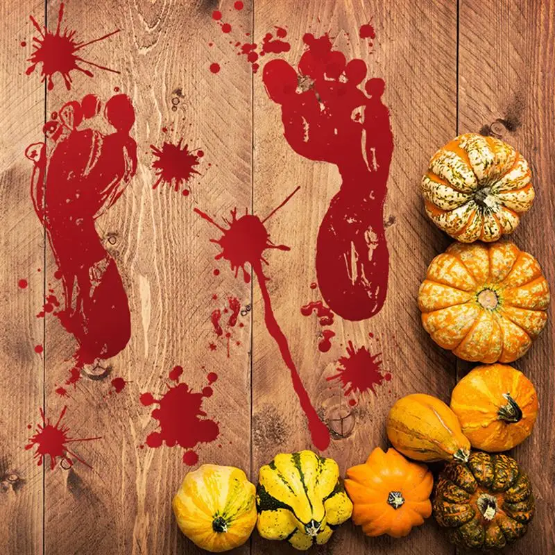 

2 Pcs Wall Stickers Fingerprints Graphic Footprints Bloody Sticker Gory Sticker Horror Sticker Blood Splatter for Halloween