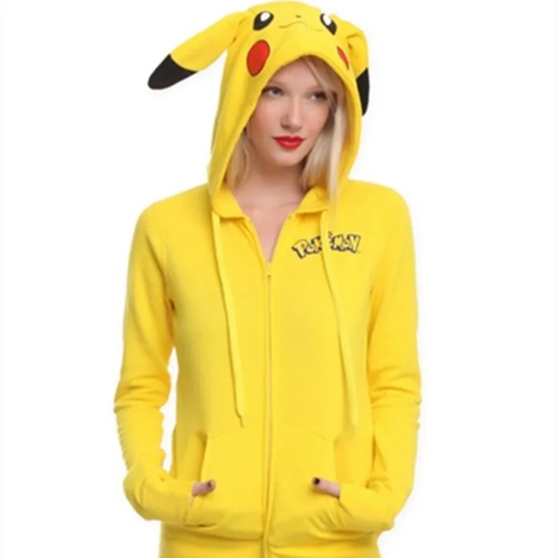 Poke mon Shiny Umbreon Women Men Zip Hoodies with Ears Tails Cosplay Costume Cartoon Coat Outwear Hooded Pika chu Sweatshirt