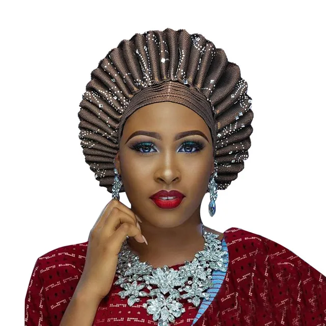 African Aso Oke Headtie Auto Gele Ladies Auto Gele Hat