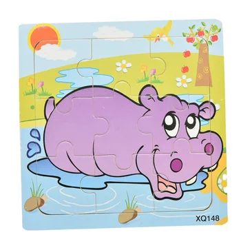 

Toys for Children Cartoon Animal Car Wood Puzzle 3D Jigsaw Puzzle Kid Brain Training